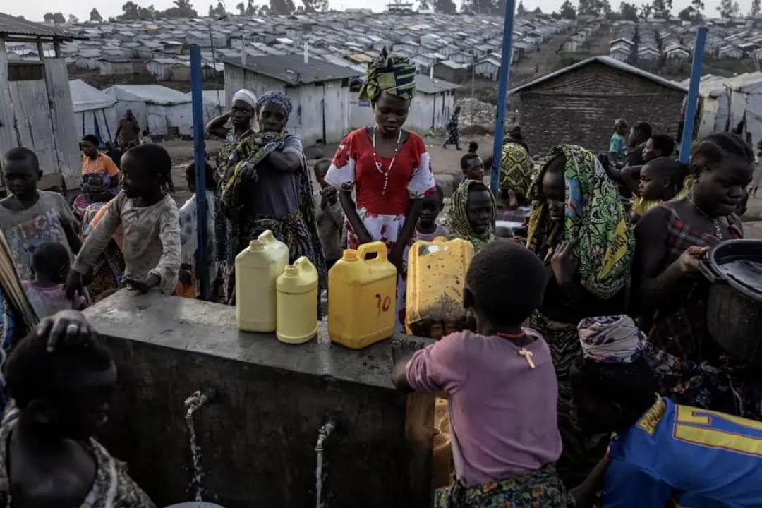 Un des points de distribution d’eau au camp de Kigonze, dans la province de l’Ituri [photo d'illustration]