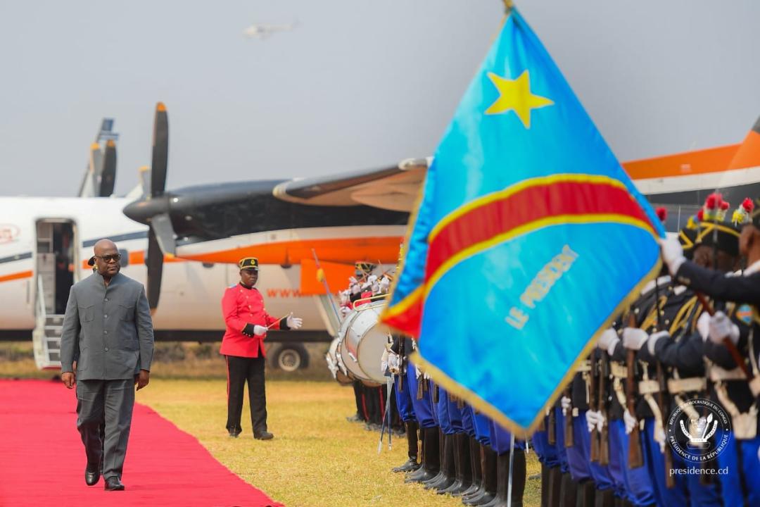Arrivée du chef de l'État Félix Tshisekedi à Kaniama Kasese, mercredi 29 juillet 2026