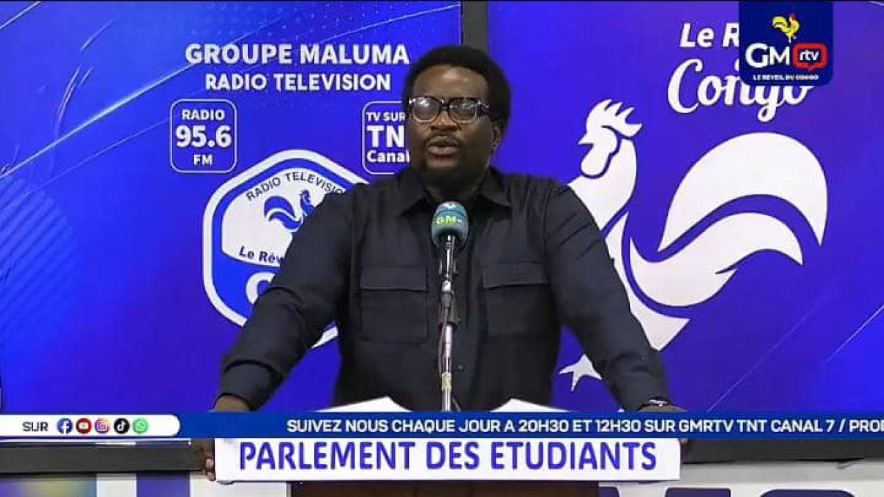 Carbone Beni, coordonnateur du mouvement citoyen Filmbi, lors de son passage au Parlement des étudiants