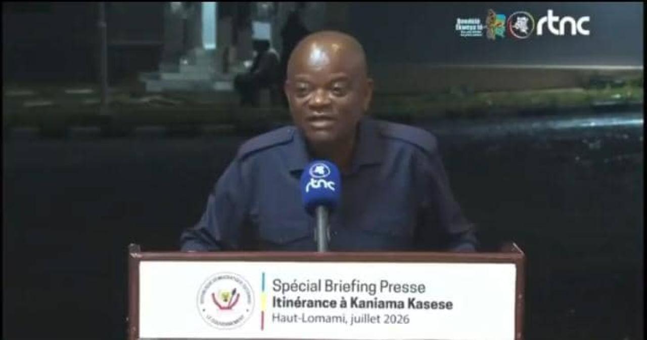 Marmont BanzaMulume, gouverneur du Haut-Lomami, lors du briefing presse de jeudi 30 juillet 2026