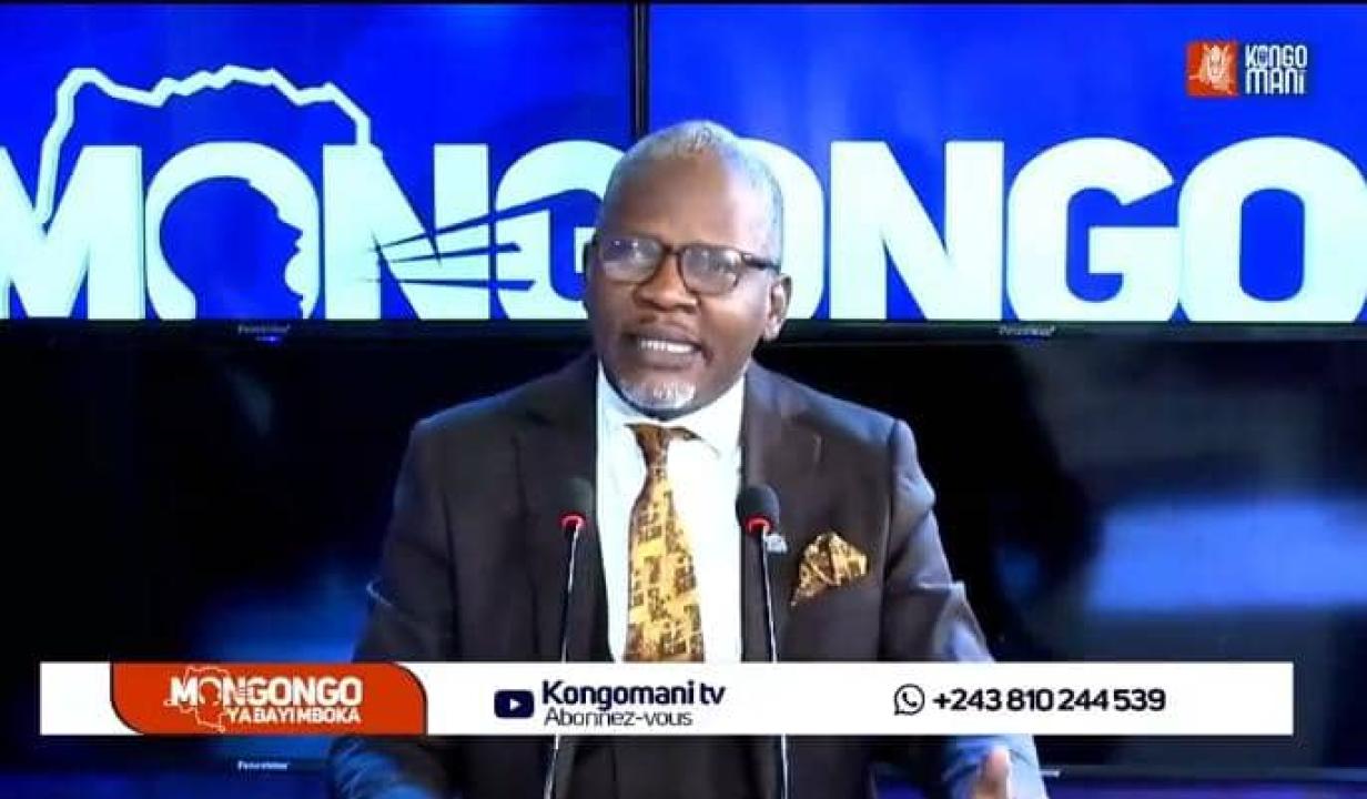 Alain Bolodjwa, acteur politique congolais de l'opposition, membre de la Coalition Article 64, lors de son passage sur les antennes de Kongo Maní TV