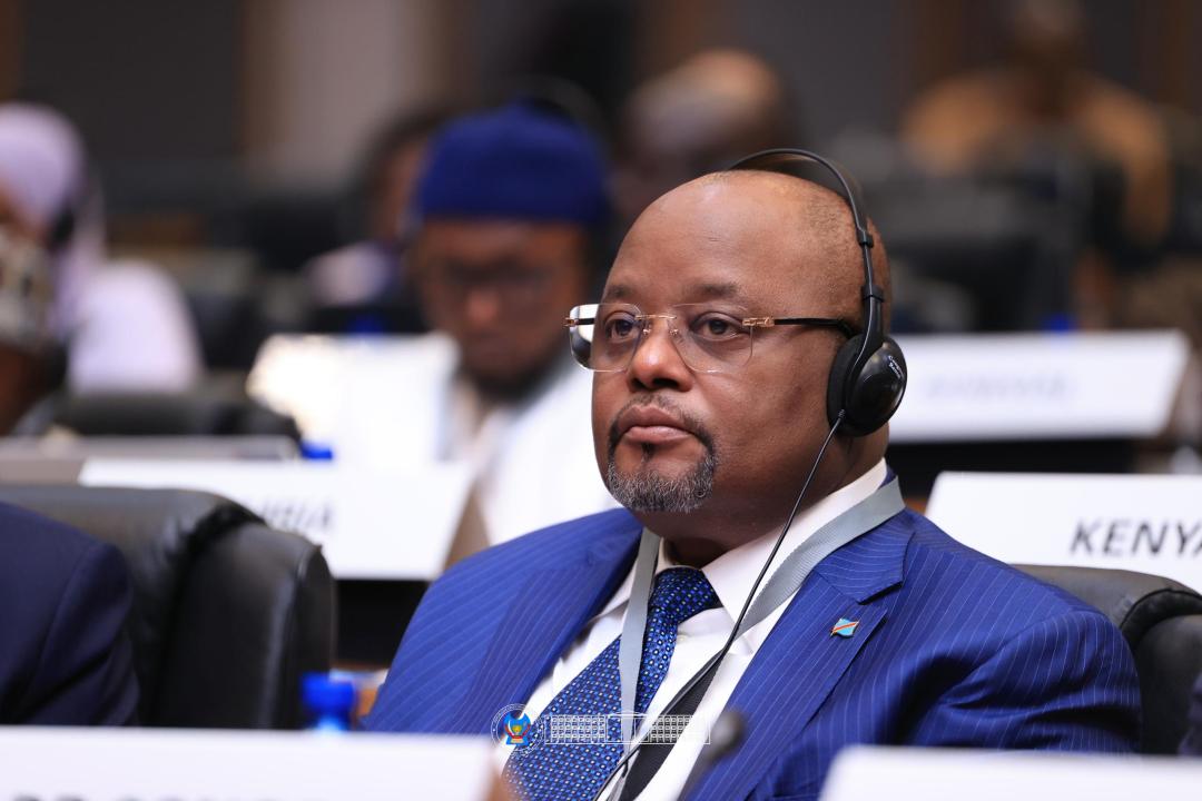 Le speaker de la chambre basse du parlement Aimé Boji lors de sa participation à la Conférence annuelle des présidents des parlements nationaux et régionaux du Parlement panafricain, en Afrique du Sud, du 31 juillet au 01 août 2026