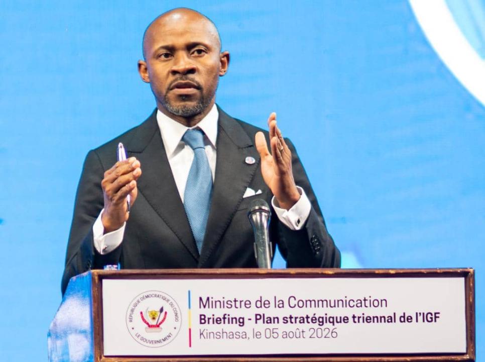 Patrick Muyaya Katembwe, ministre de la Communication et Médias, porte-parole du gouvernement de la RDC