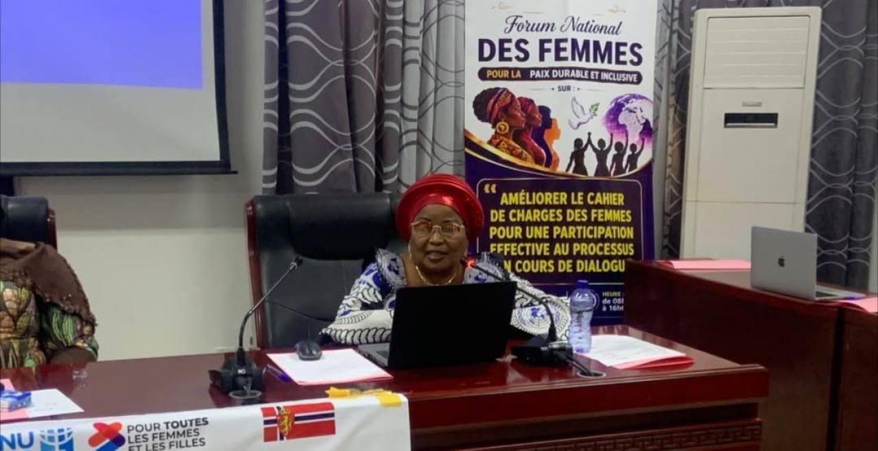 Annie Matundu, experte dans la mise en œuvre de la Résolution 1325 du Conseil de sécurité de l'ONU, lors de cette activité [photo d'illustration]