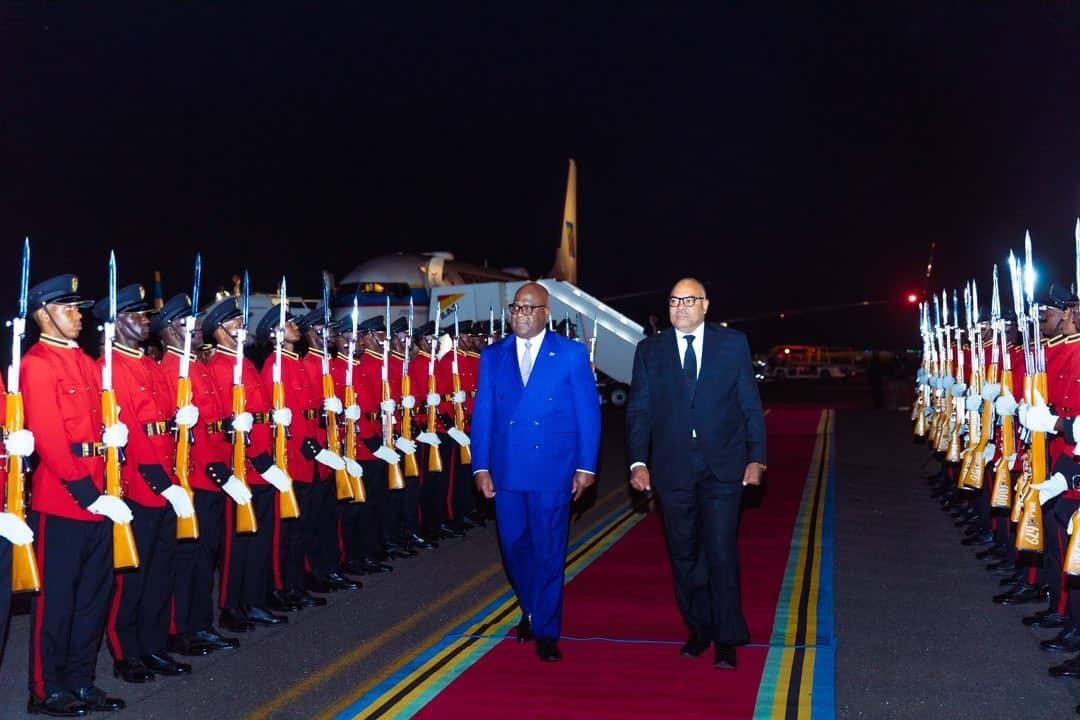 Le président de la RDC, Félix-Antoine Tshisekedi lors de son arrivée à Zanzibar
