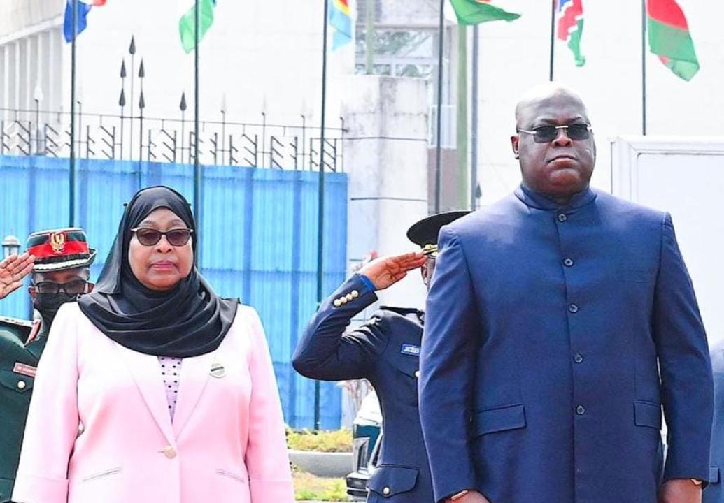 Les présidents Samia Suluhu de la Tanzanie et Félix Tshisekedi de la RDC [photo d'illustration]