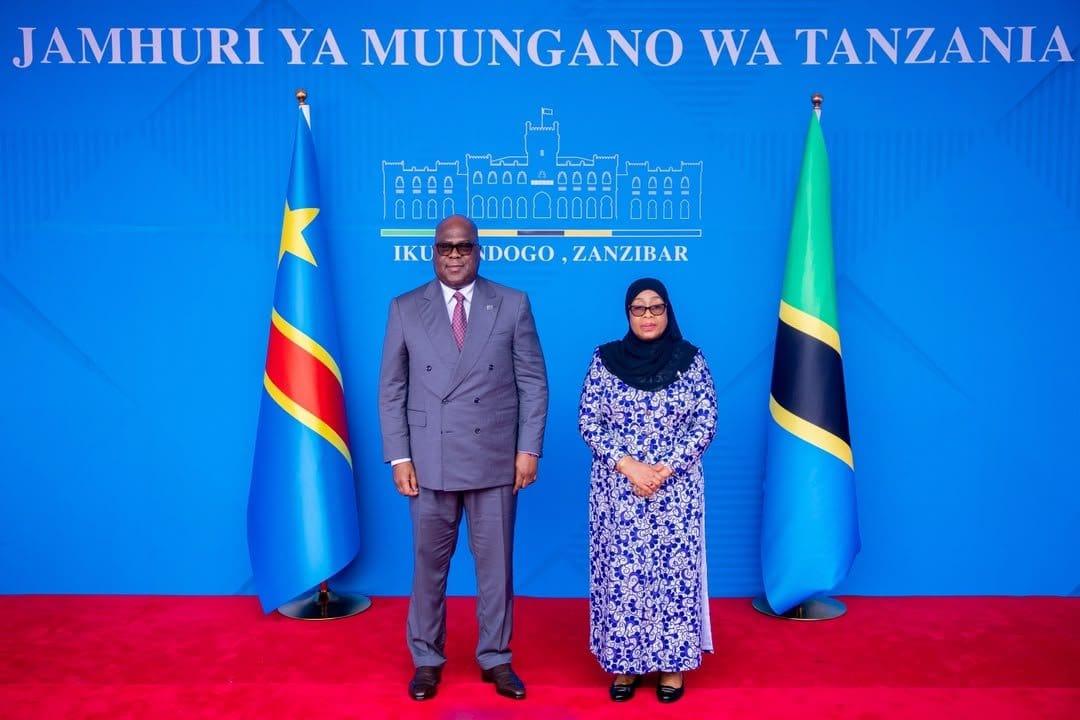 Le Président de la RDC Félix Tshisekedi et son homologue tanzanienne, Samia Suluhu Hassan [photo d'illustration]