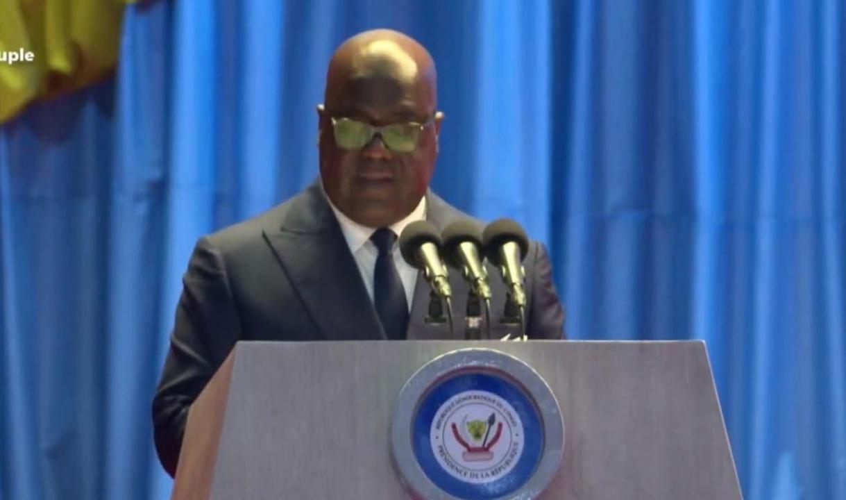 Le chef de l'État Félix Tshisekedi lors de son allocution à la célébration du 10e anniversaire du CHESD, jeudi 20 août 2026