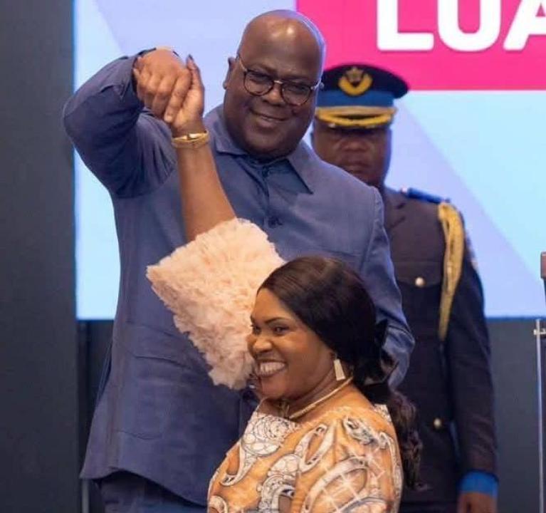 La gouverneure du Lualala, Fifi Masuka, et le chef de l'État Félix-Antoine Tshisekedi Tshilombo. [Photo d'illustration]