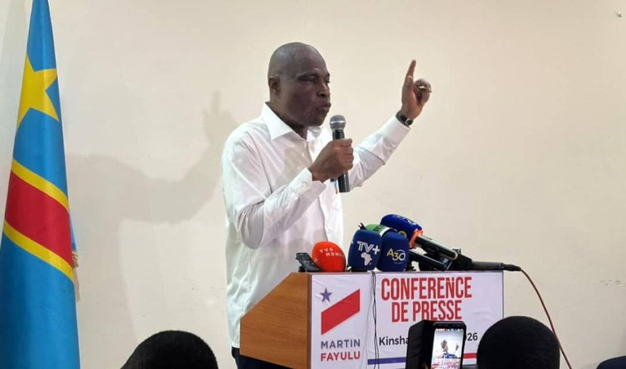 L’opposant Martin Fayulu lors d’une conférence de presse à Kinshasa [photo d'illustration]