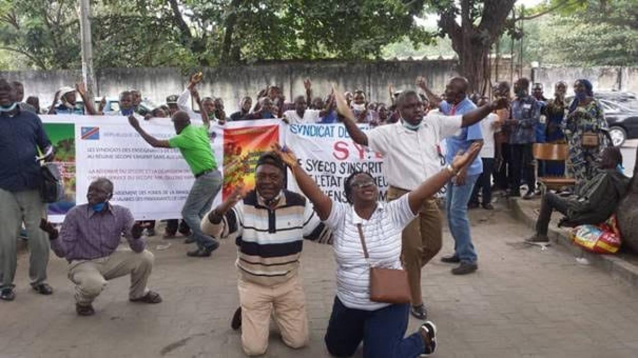 Une manifestation des enseignants du SYECO à Kinshasa [photo d'illustration]