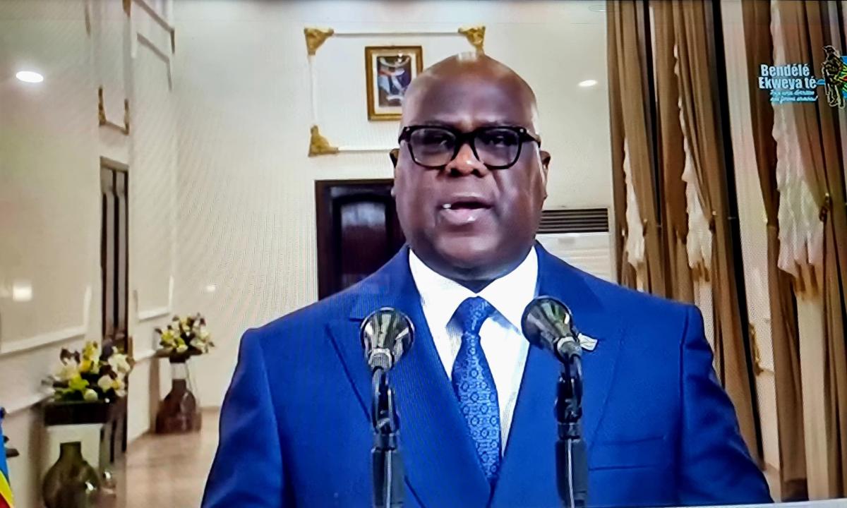 Le Président de la République,  Félix-Antoine Tshisekedi Tshilombo,  lors de son adresse à l’Etat, le 27 août 2026