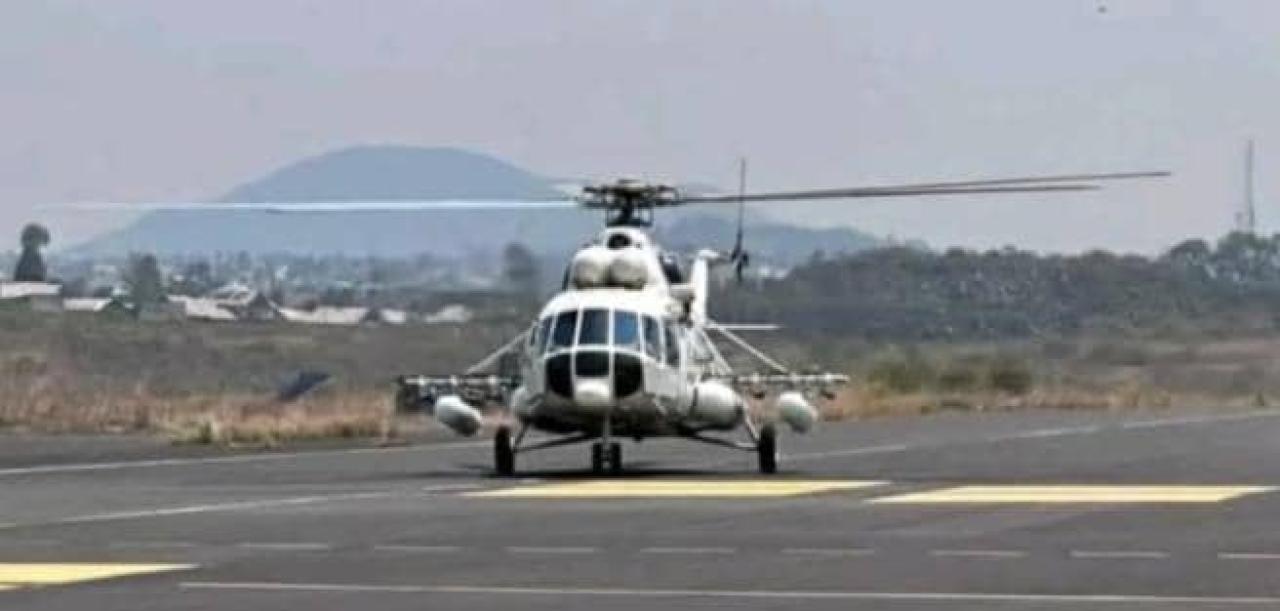 Un hélicoptère de la MONUSCO évacuant des civils sous protection de Goma vers Beni [photo d'illustration]