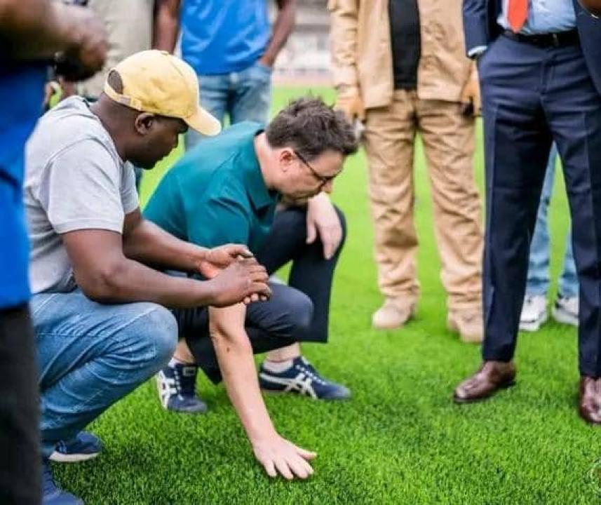 L'expert français Anthony Apparailly lors de sa visite au Stade des Martyrs de Kinshasa. [Photo d'illustration]