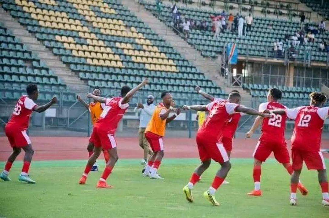 Les joueurs DC Virunga en pleine célébration à Pretoria.