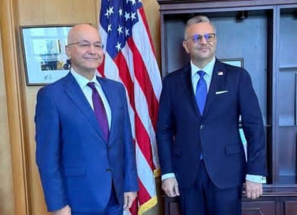 Échange entre Massad Boulos, conseiller principal du président américain Donald Trump pour les Affaires africaines, et Barham Salih, haut-commissaire des Nations unies pour les réfugiés