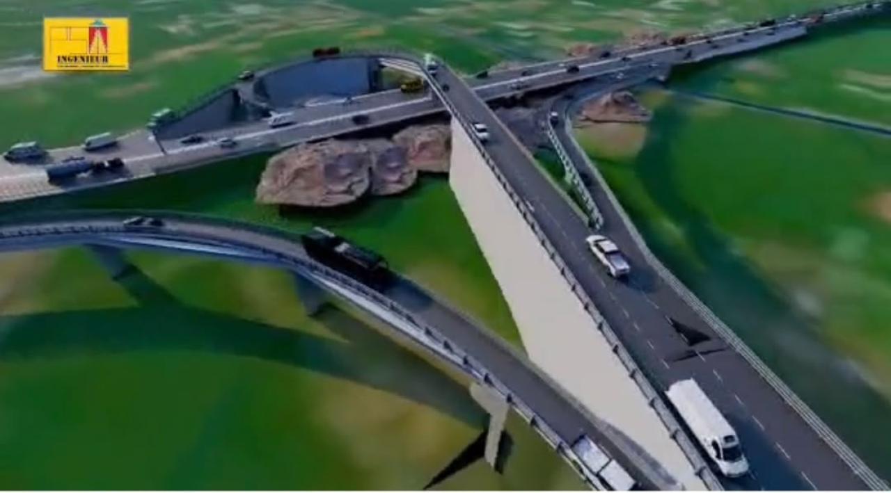 L’autoroute du fleuve représentée en maquette.