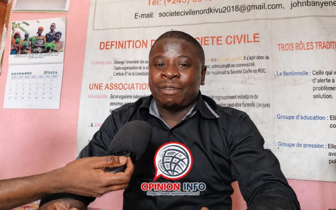 Placide Nzilamba, secrétaire technique de la coordination de la société civile du Nord-Kivu