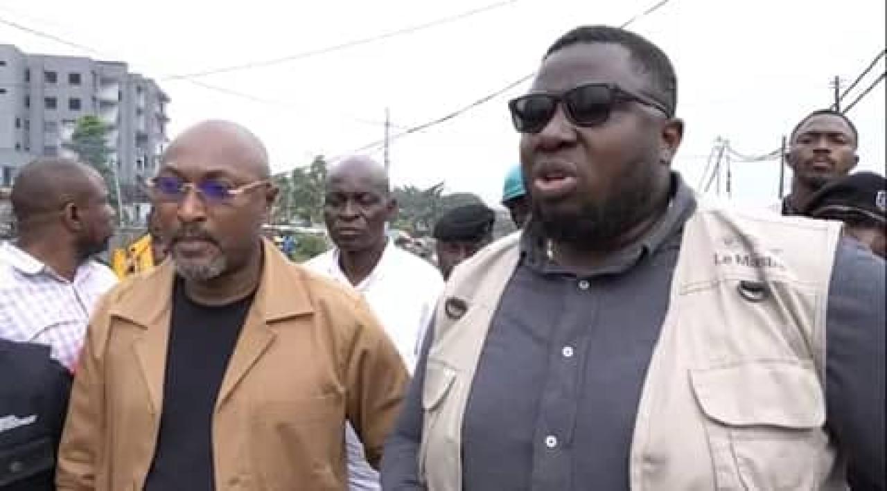 Les ministres provinciaux, Alain Tshilungu et Jesus-Noel Sheke, respectivement  ministre de Travaux publics et des Infrastructures, et ministre des Transports