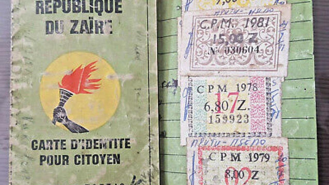 La carte d’identité pour citoyen de l’époque Zaïre
