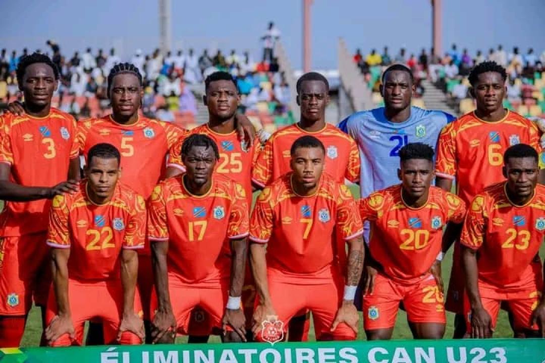 Les Léopards U23 lors du match face à la Mauritanie a Nouakchott.