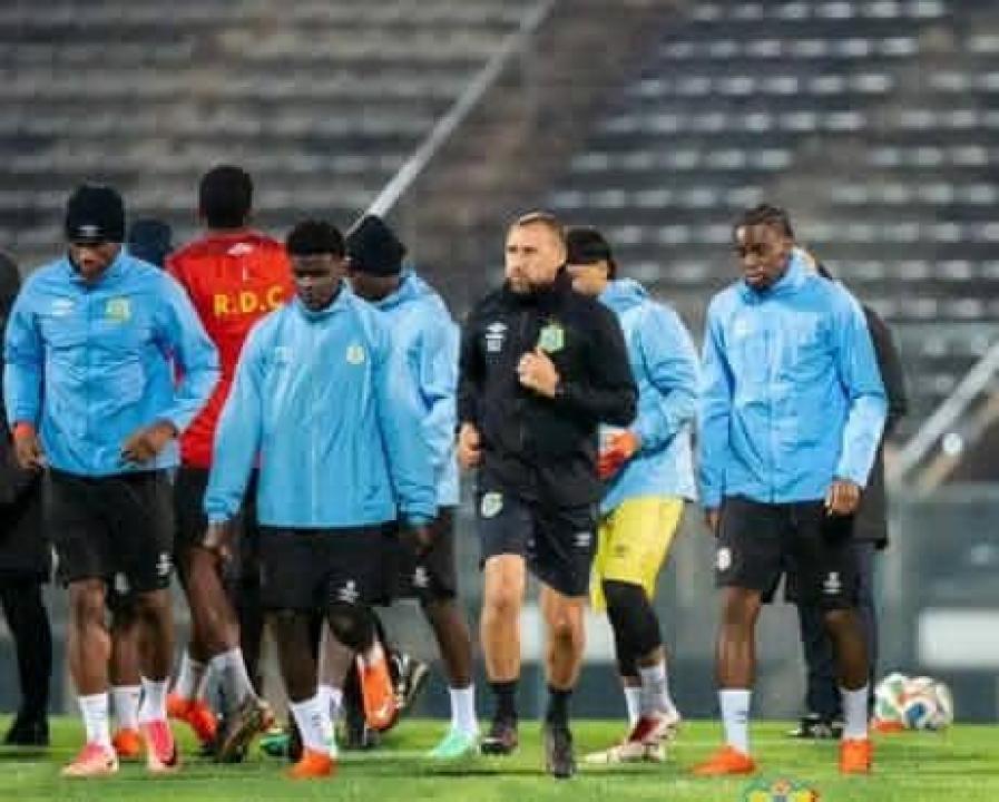 Les Léopards de la RDC lors d'une séance d'entraînement à Pretoria.