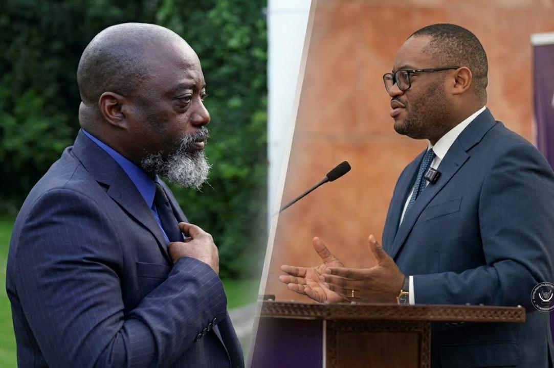 Joseph Kabila à gauche et le ministre Doudou Fwamba à droite [photo d'illustration]