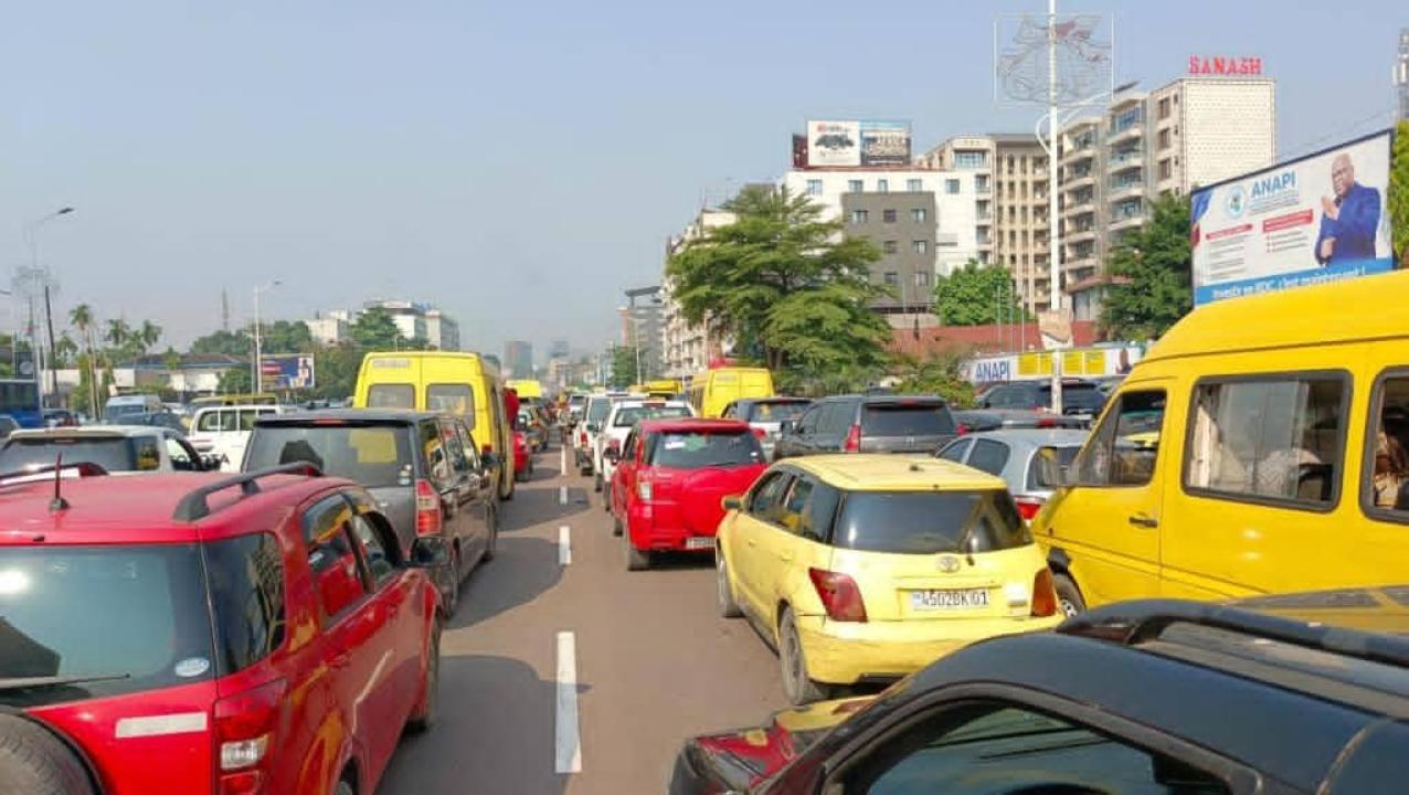 Aperçu du trafic au boulevard du 30 juin à Kinshasa
