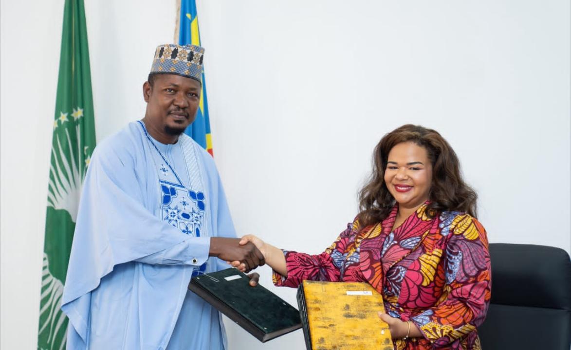 La cheffe de la diplomatie congolaise Thérèse Kayikwamba Wagner et Ibrahim Abdel Nasser, nouveau représentant de la FAO en RDC