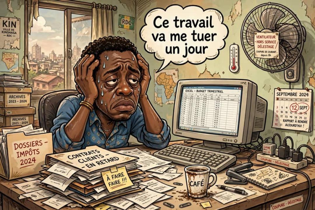 Caricature illustrant un travailleur en pleine dépression