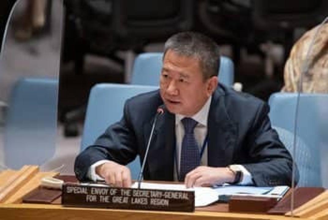 Huang Xia, Envoyé spécial du Secrétaire général pour la région des Grands Lacs, informe les membres du Conseil de sécurité de l'ONU de la situation dans la région des Grands Lacs.