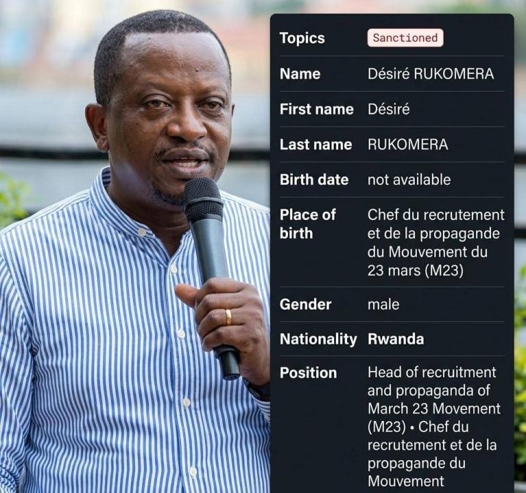 Sous sanctions de l’Union européenne, Désiré Rukomera, de nationalité rwandaise et responsable du recrutement au sein du M23, a été nommé au secrétariat exécutif du FRN de Joseph Kabila