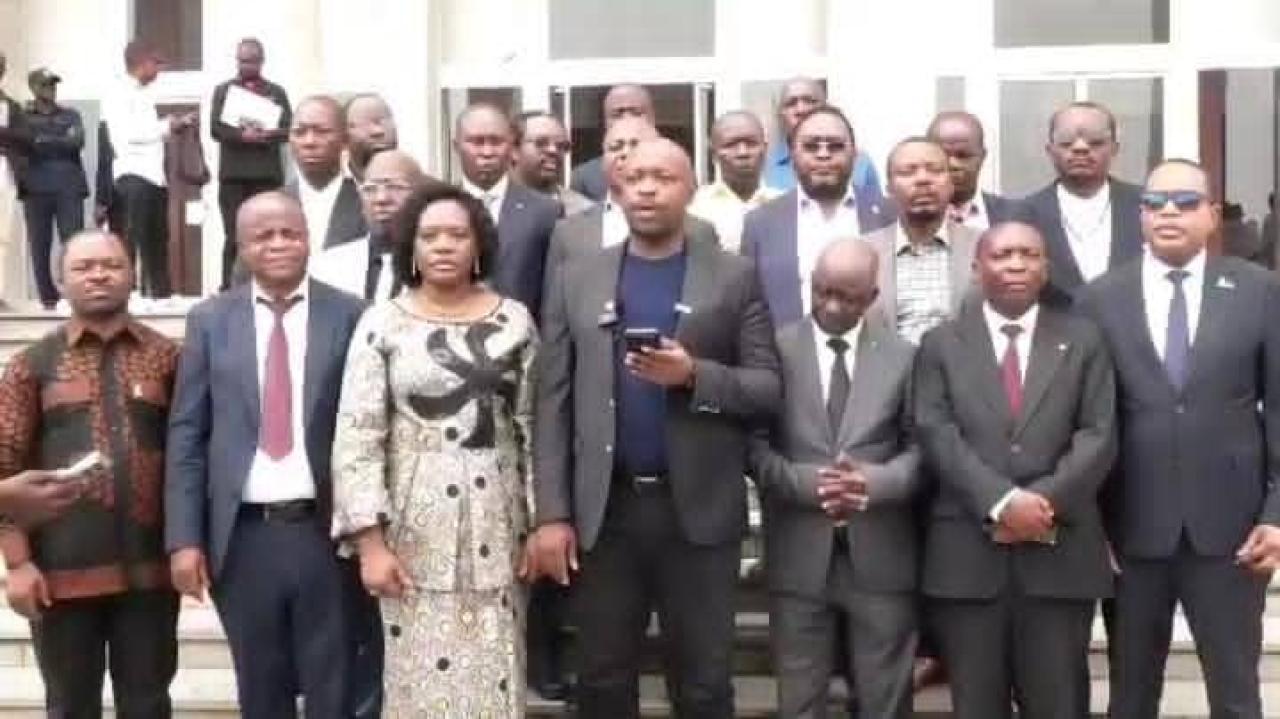 Le caucus de députés nationaux élus du Sud-Kivu lors d'une déclaration politique