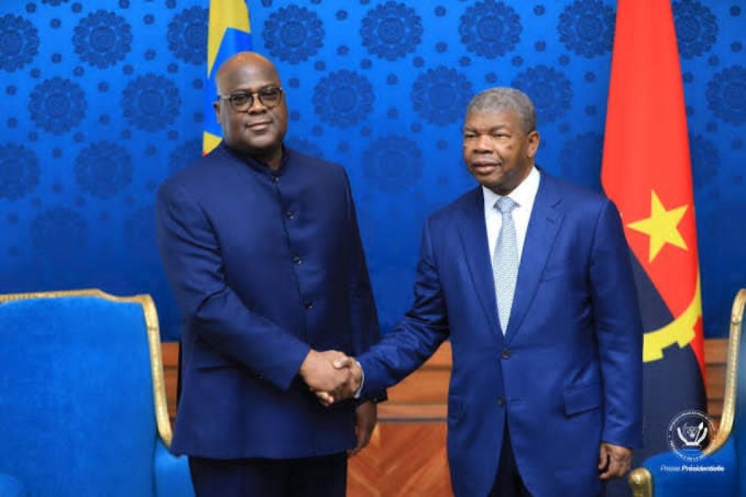 Le président de la RDC Félix Tshisekedi, et son homologue angolais, João Lourenço, lors d’une rencontre officielle à Luanda, en Angola [photo d'illustration]