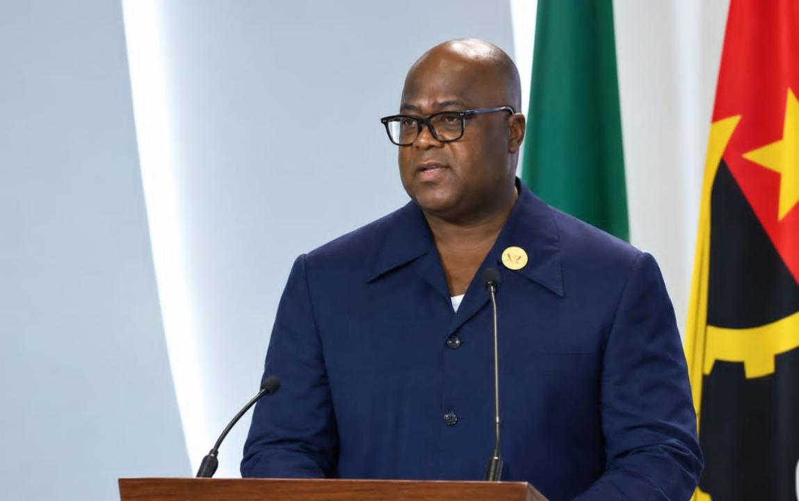 Félix Tshisekedi lors de son discours à l’ouverture de la 4ᵉ Biennale de Luanda, ce jeudi 22 octobre 2026, en Angola