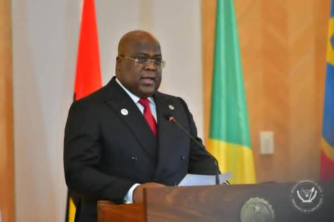 Le président congolais Félix-Antoine Tshisekedi Tshilombo lors de la Biennale de Luanda