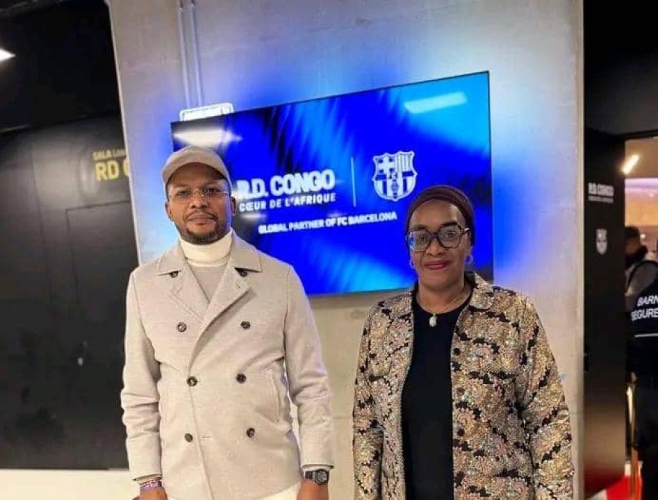 Didier Budimbu et Yolande Elebe à Barcelone.