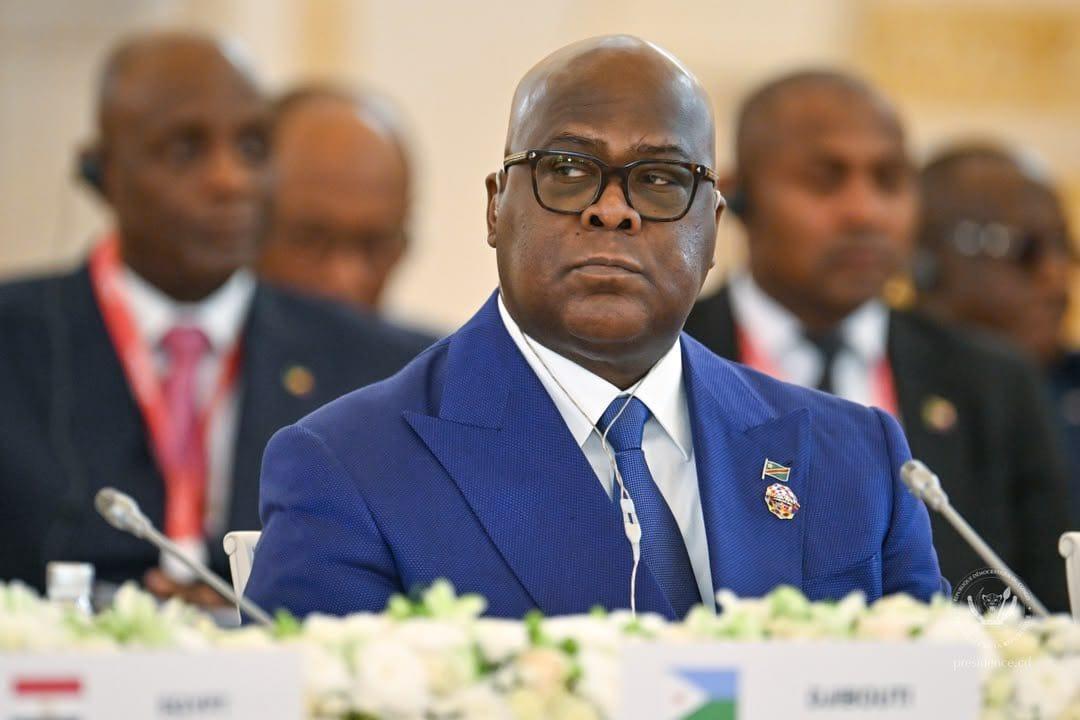 Le président de la RDC Félix Tshisekedi lors du troisième Sommet Russie-Afrique, tenu à Moscou, le 29 octobre 2026